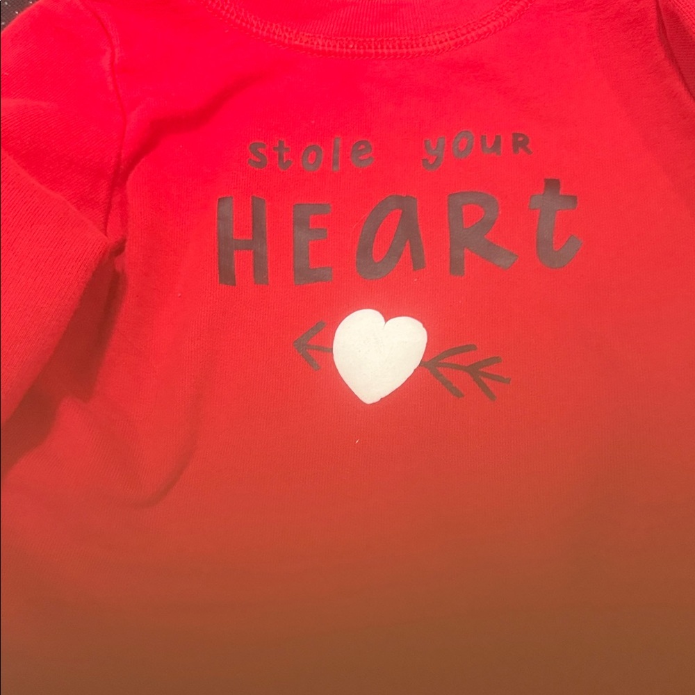 Carter's Red Long Sleeve Tee with Heart Design